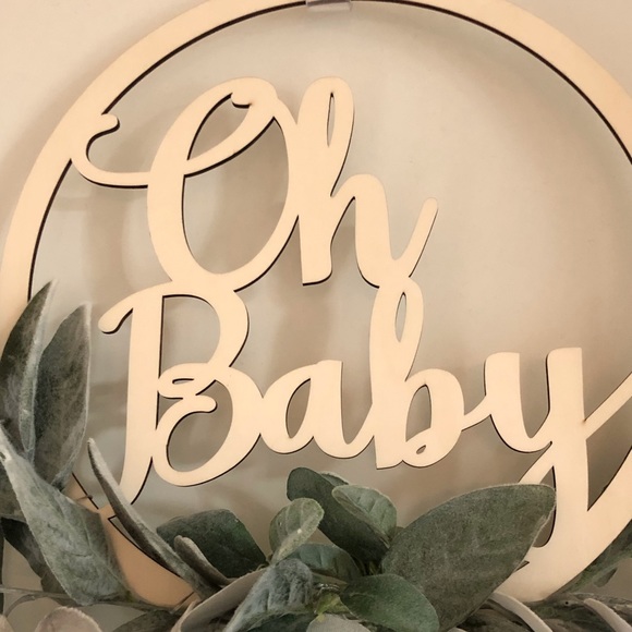 “Oh Baby” wooden greenery Door Swag Baby Room Decor Shower Decor - Picture 10 of 10